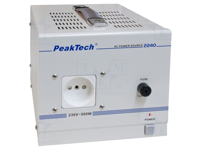 Voedingseenheid: voor lab; AC,eenkanaals; 230VAC; 0÷2,5A; 500W Voedingseenheid: voor lab; AC,eenkanaals; 230VAC; 0÷2,5A; 500W